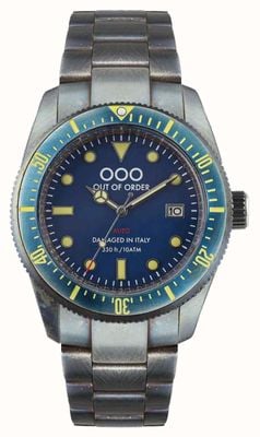 Out Of Order Blue Auto 2.0 (44mm) Blue Dial / Aged Stainless Steel OOO.001-16.2.BL