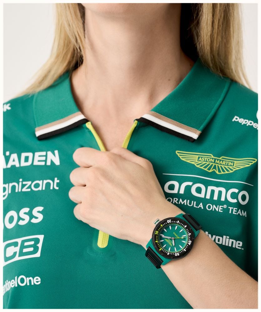 Aston Martin Aramco Formula One™ Team PDK W Quartz (40mm) Podium Green Dial / Black Silicone Strap Watch MTFK1F502 - alternate view 5