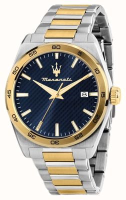 Maserati Velocità Date Quartz (41mm) Blue Dial / Two-Tone Stainless Steel Bracelet R8853152001