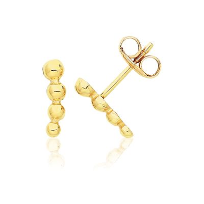 James Moore TH ES730 9ct Yellow Gold Graduated Bobble Stud Jewellery