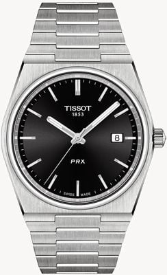 Tissot PRX Quartz (40mm) Black Sunray Dial / Stainless Steel Bracelet T1374101105100