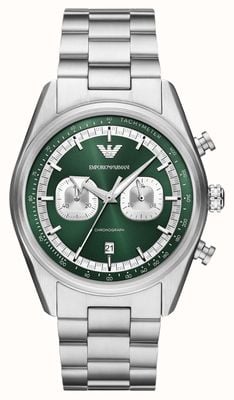 Emporio Armani Men's (42mm) Green Chronograph Dial / Stainless Steel Bracelet AR11637