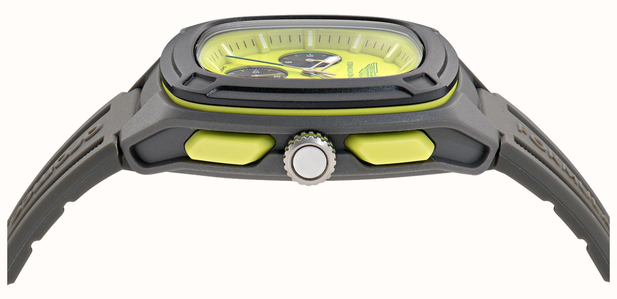 Aston Martin Aramco Formula One™ Team OVR W Quartz Chronograph (44mm) Yellow Dial / Grey Silicone Strap Watch MTFO1F504 - alternate view 3