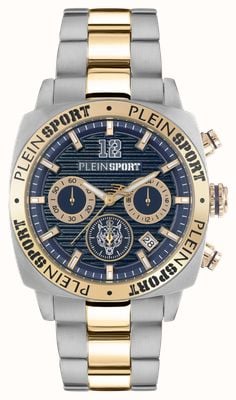 Plein Sport WILDCAT Chronograph (40mm) Blue Dial / Two-Tone Stainless Steel Bracelet PSGBA1223