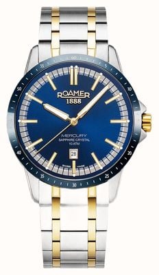 Roamer Mercury Classic Quartz (42mm) Blue Dial / Two-Tone Stainless Steel Bracelet 968833 47 45 20