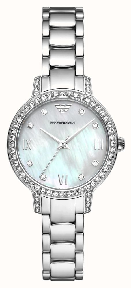 Emporio Armani Women s Mother of Pearl Dial Stainless Steel Bracelet AR11484 First Class Watches