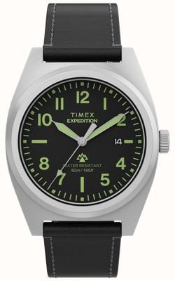 Timex Expedition Capstone (39mm) Black Dial / Black Eco-Friendly Leather Strap TW2Y30700