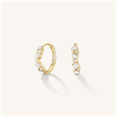 Rosefield Jewellery Playful Crystals Baguette And Round Gold Hoops JECBG-J1171