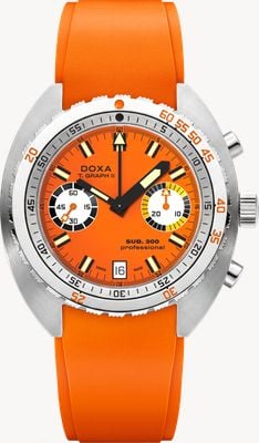 DOXA SUB 200 T.GRAPH II Professional (42mm) Orange Iconic Dial / Orange FKM Rubber Strap Watch 806.10.351.21
