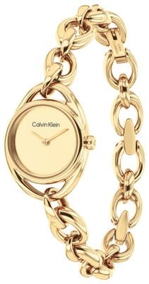 Calvin Klein Pure Link (25mm) Gold Dial / Gold PVD Stainless Steel Bracelet 25100211
