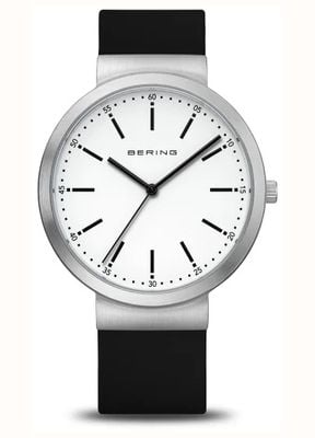 Bering Women's Classic (41mm) White Dial / Black Silicone Strap 10141-404