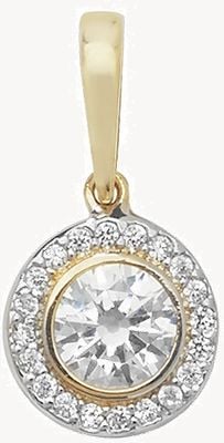 Treasure House 9ct Gold Cz Round Cluster Pendant PN1014