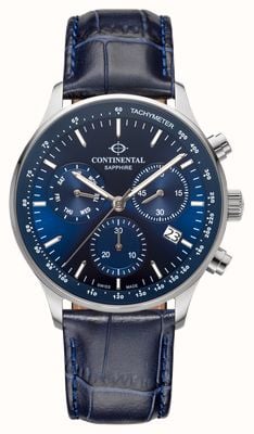 Continental Aviation Chronograph (43mm) Blue Dial / Blue Leather Strap 22001-GC158830