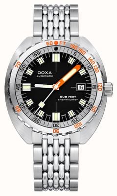 DOXA SUB 750T Sharkhunter (45mm) Black Iconic Dial / Stainless Steel Rice-Grain Bracelet 825.10.101.10