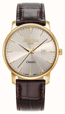 Roamer Classico Gents Quartz (40mm) Grey Dial / Brown Leather Strap 971856 48 55 05