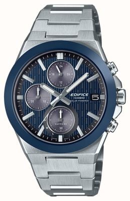 Casio Edifice Solar Powered Chronograph (39.5mm) Blue Dial / Stainless Steel Bracelet EFS-S650D-2AEF