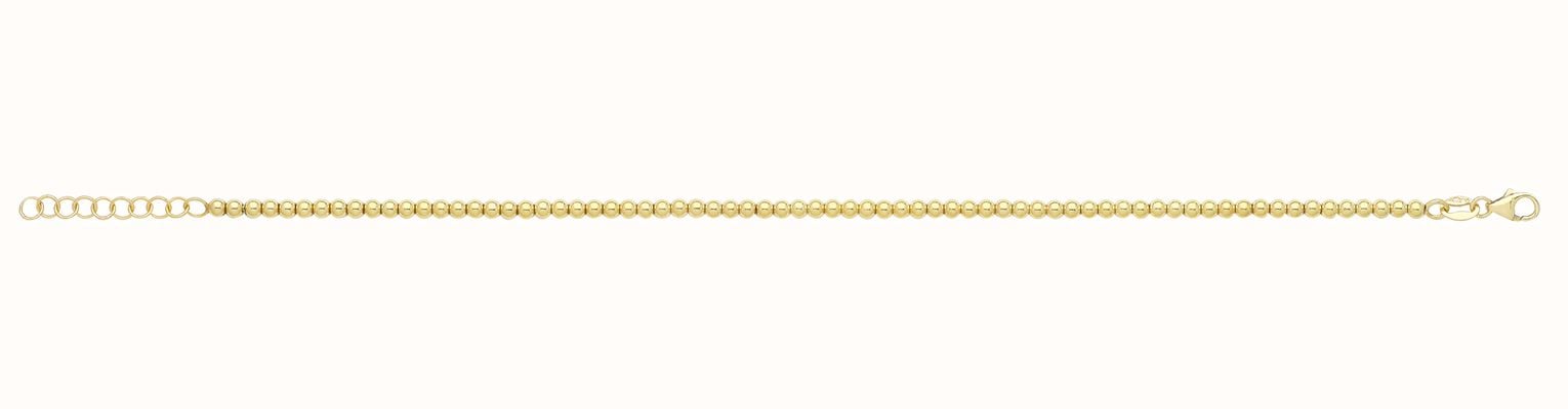 James Moore TH Ladies 9ct Yellow Gold 7"" Beaded Bracelet BR663