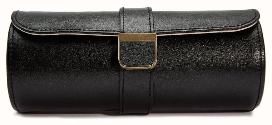 WOLF Palermo Double Watch Roll with Jewellery Case in Black Anthracite 213902