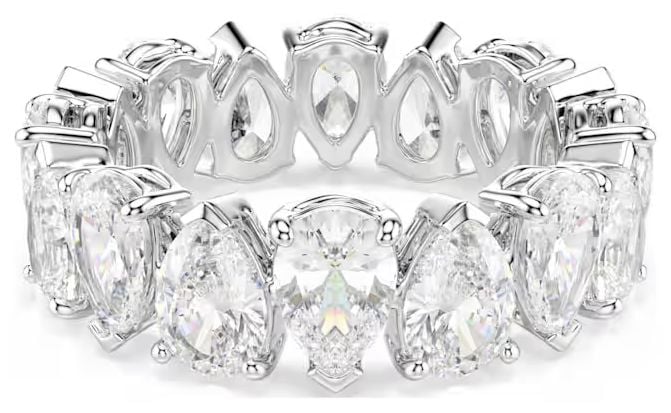 Swarovski 5689468 Matrix Vittore Ring, Pear Cut, White, Jewellery