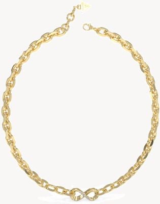Guess Women's Endless Dream Gold Plated Infinity Bold Chain Necklace 17" UBN03274YG