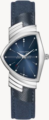 Hamilton Ventura Quartz (32.3mm) Blue Dial / Blue Alcantara Leather Strap H24411942