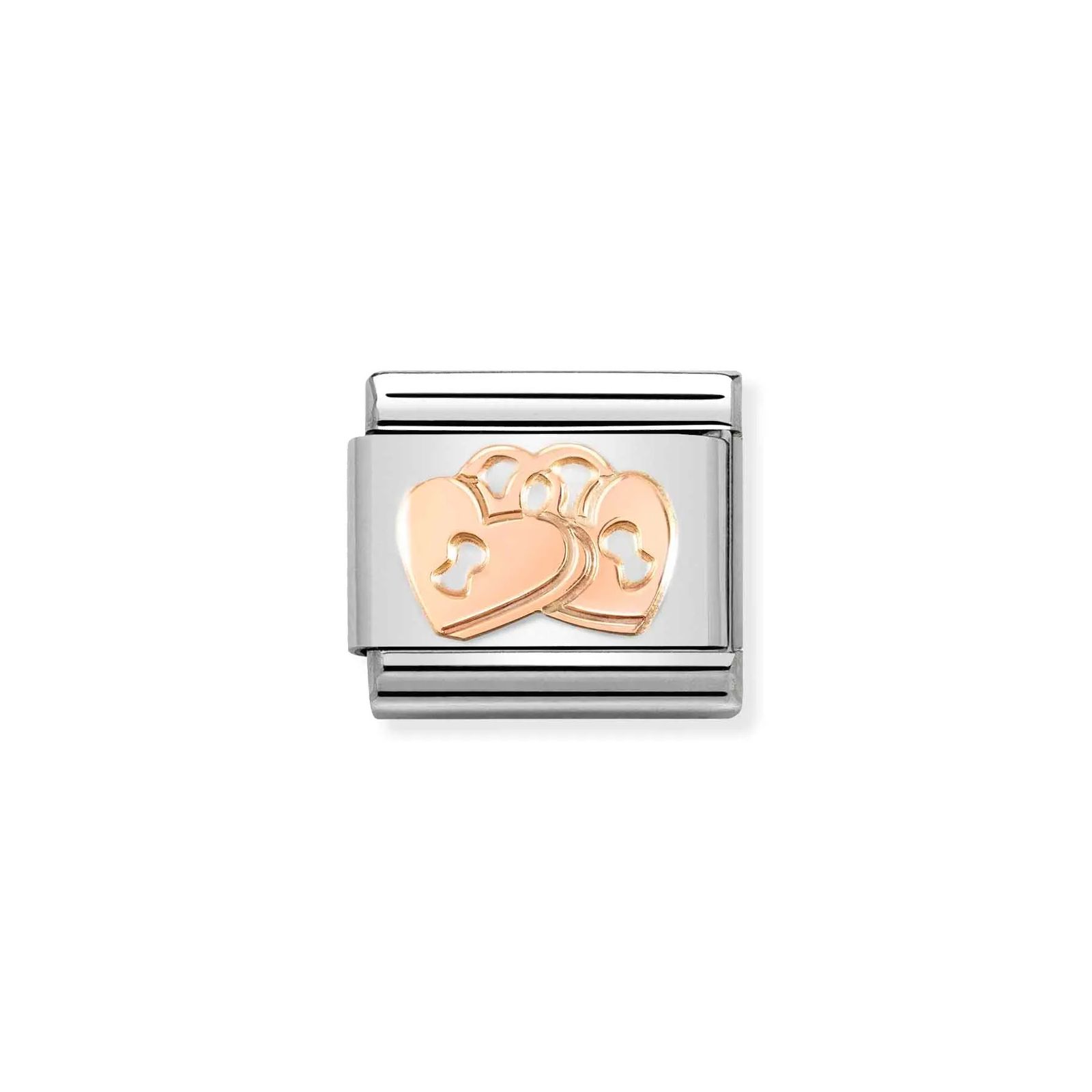 Nomination 430104/39 Classic Padlock Hearts Rose Gold Charm Jewellery