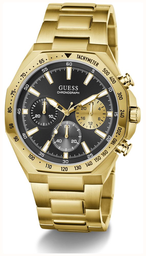 Guess Men's Blake Black Sunray Dial Gold-Tone Stainless Steel Bracelet GW1122G2 - alternate view 2