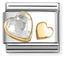 Nomination Classic Hearts With Cubic Zirconia Gold Plated Stainless Steel Charm 030613/08