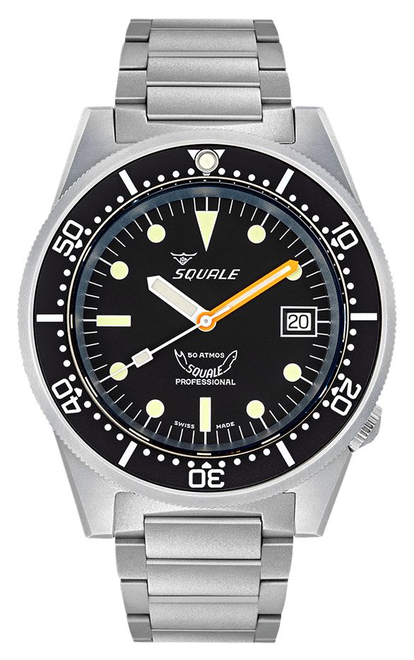 Squale 1521BKBL.SQ20S 1521 Black Blasted (42mm) Black Dial Watch