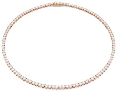 Swarovski Matrix Tennis necklace, Round cut, White, 18K rose gold finish 41.5 cm 5764194