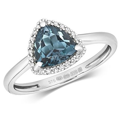 James Moore TH Rd453wlb 9k White Gold Diamond London Blue Jewellery