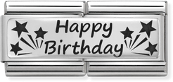 Nomination Classic Happy Birthday Sterling Silver & Steel Charm 330710/13