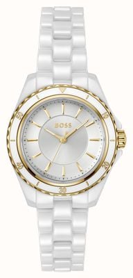 BOSS SAGE AQUA Three-Hand Quartz (30mm) Silver Dial / White Ceramic Bracelet 1502850