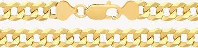 Treasure House Sterling Silver Gold Plated Flat Curb Bracelet 7" G1403GP/07