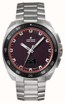 Junghans 1972 Mega Solar Radio-Controlled (43.3mm) Glass Solar Cell Dial / Stainless Steel Bracelet 56/4611.44