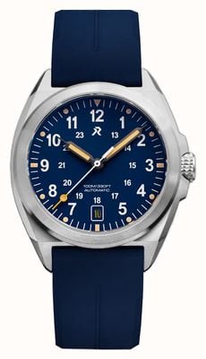 RZE Valour 38 Automatic (38mm) Vervain Blue Dial / Blue HexaFlex Rubber Strap VAL-38-VB