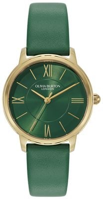 Olivia Burton Westbourne Classic (30mm) Green Dial / Green Leather Strap 24000352