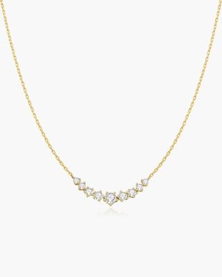 Ania Haie Gold Graduated Pavé Arc Necklace N079-02G