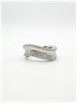 Baguette And Round Brilliant Natural Diamond 18ct White Gold Cocktail Ring JM4539
