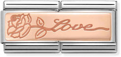 Nomination Classic DOUBLE LINK Rose Gold Love with Flower Charm 430710/14