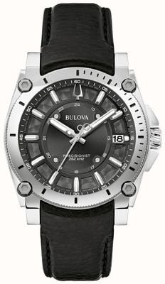 Bulova Men's Icon (40mm) Black Dial / Black Leather Strap 96B416