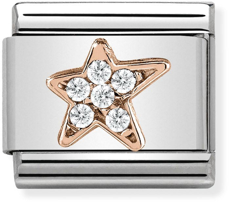 Nomination Classic Symbols In Stainless Steel With 9k Rose Gold And CZ Asymmetric Star Charm 430302/16