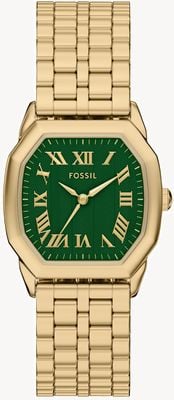 Fossil Women's Harlow (32mm) Green Dial / Gold-Tone Stainless Steel Bracelet ES5451