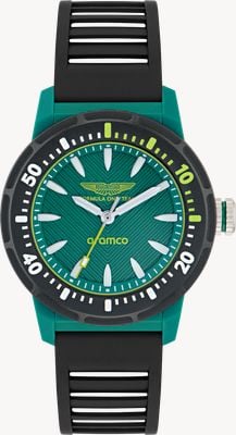 Aston Martin Aramco Formula One™ Team PDK W Quartz (40mm) Podium Green Dial / Black Silicone Strap Watch MTFK1F502