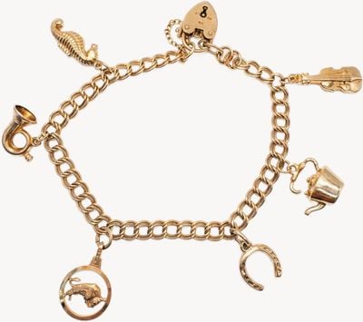 Pre-owned 9ct Yellow Gold Small Charm Bracelet J96277