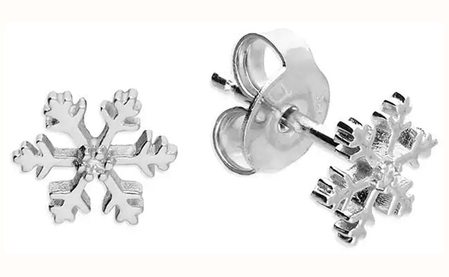 James Moore CME Silver 7mm Cubic Zirconia Snowflake Stud H3831/C