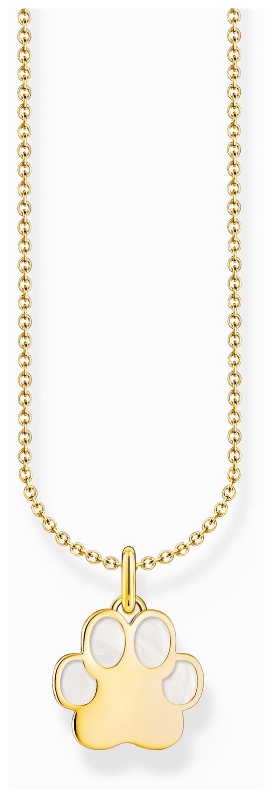 Thomas Sabo KE2266-427-14-L45V Paw Print White Enamel Gold- Jewellery