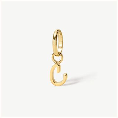 D.LOUISE Gold Tone Mini Italic Initial Charm - C CH-39-03