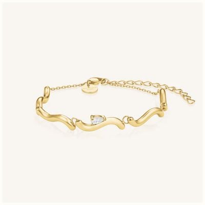 Rosefield Jewellery Drop Wave Gold Plated Bracelet JBDWG-J1305