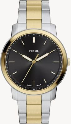 Fossil Minimalist 44 mm Three-Hand Two-Tone Stainless Steel Watch FS6182
